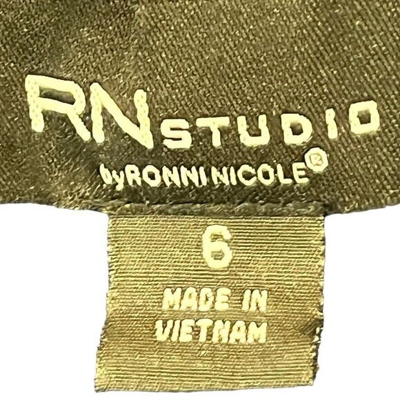 RN Studio by Ronni Nicole Womens Navy White Stretch Knit Cap Sleeve Dress sz 6 - Picture 16 of 16